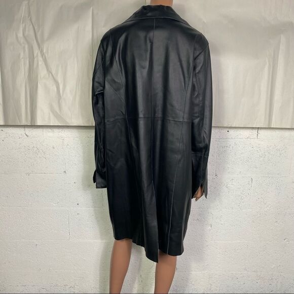 Venezia Jeans Black Genuine Leather Jacket 18/20 - Picture 6 of 7